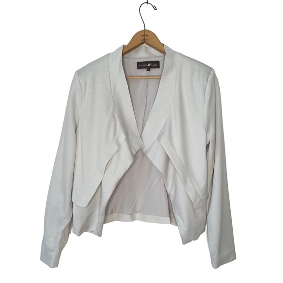 Elizabeth & Clarke | Gray Open Ponte Knit Blazer with Stain Tech Size 6 - Picture 2 of 12